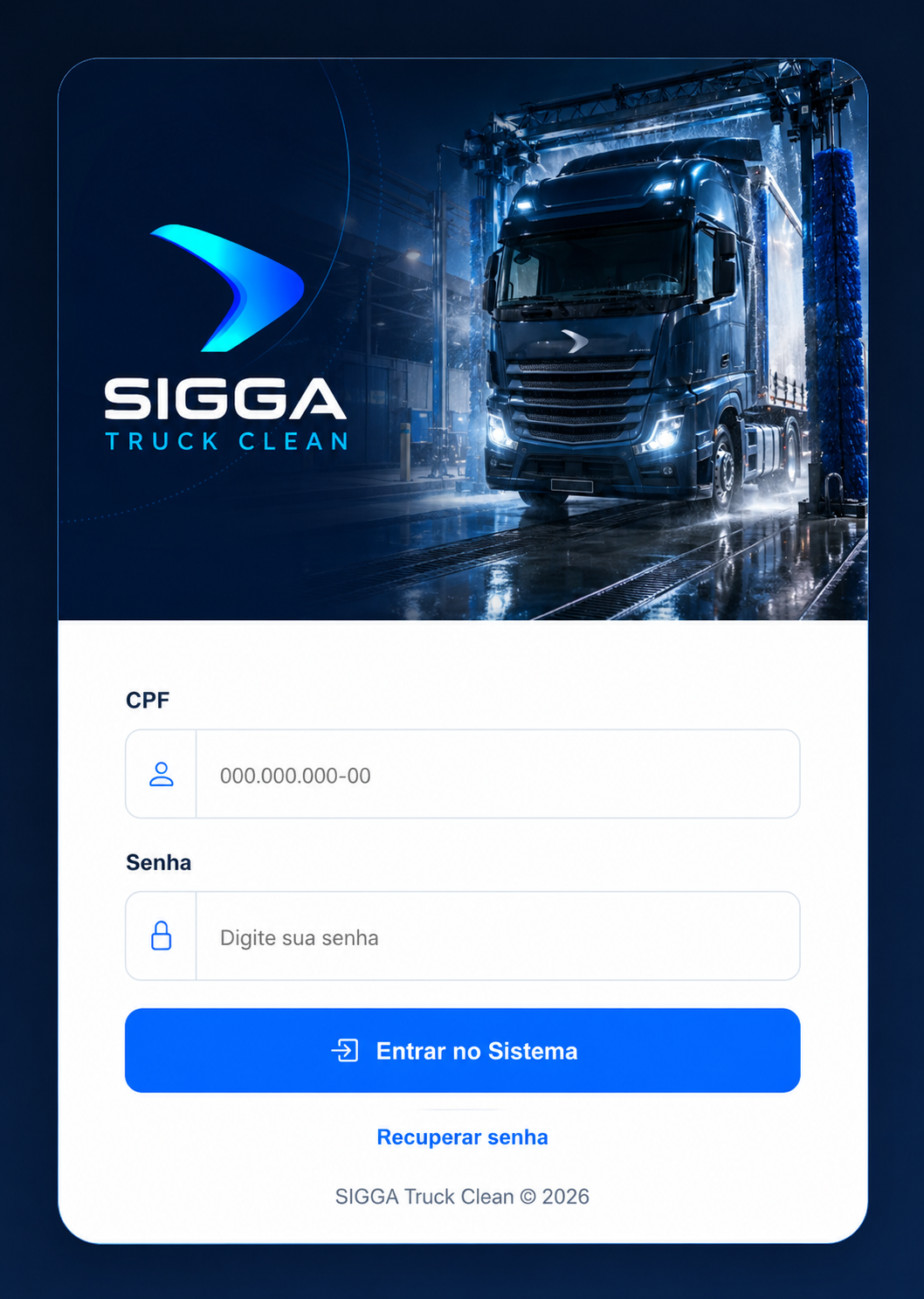 Sigga Truck Clean — caminhão em lavagem